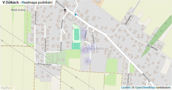 V Důlkách - mapa podnikání