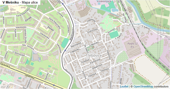 V Mešníku - mapa ulice