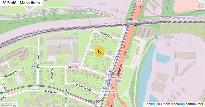 V Sadě - mapa firem