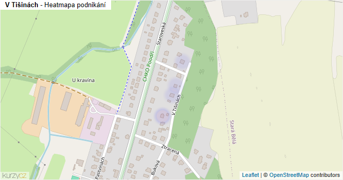 V Tišinách - mapa podnikání