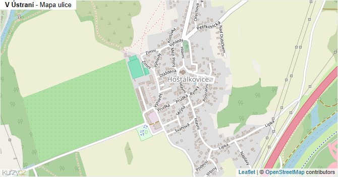 V Ústraní - mapa ulice