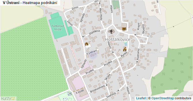 V Ústraní - mapa podnikání