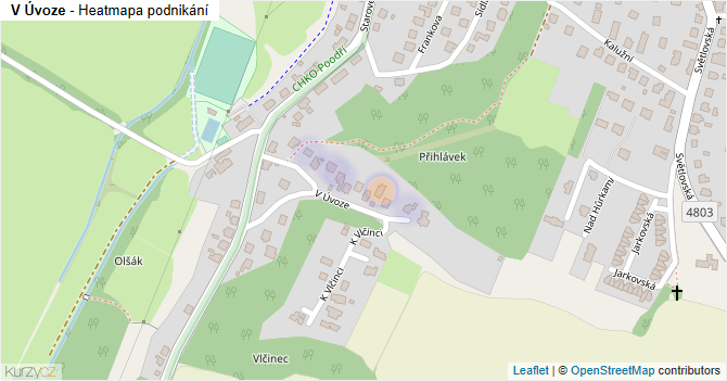 V Úvoze - mapa podnikání