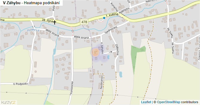 V Záhybu - mapa podnikání