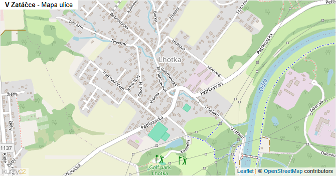 V Zatáčce - mapa ulice