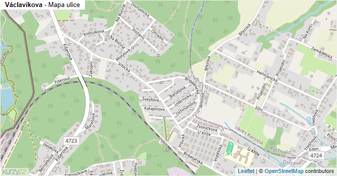 Václavíkova - mapa ulice