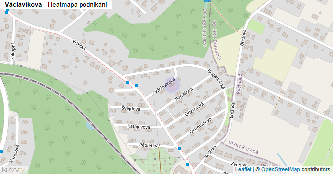Václavíkova - mapa podnikání