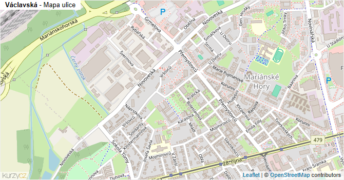 Václavská - mapa ulice