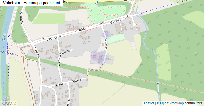 Valašská - mapa podnikání
