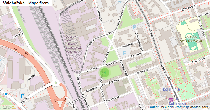 Valchařská - mapa firem