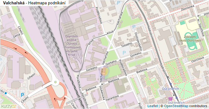 Valchařská - mapa podnikání