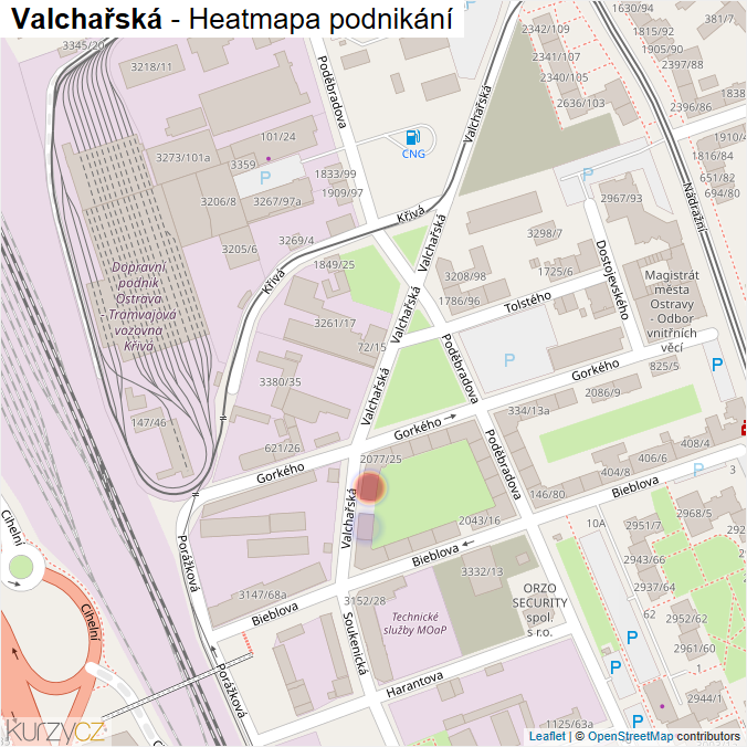 Mapa Valchařská - Firmy v ulici.