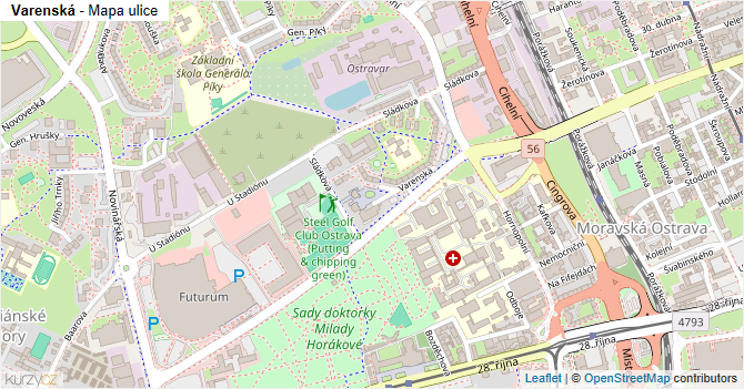 Varenská - mapa ulice