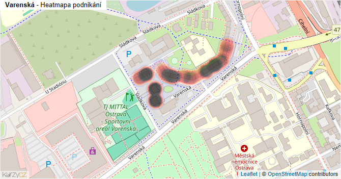 Varenská - mapa podnikání
