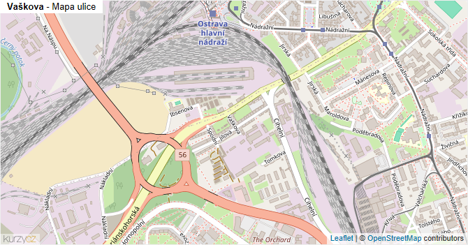 Vaškova - mapa ulice