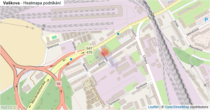 Vaškova - mapa podnikání