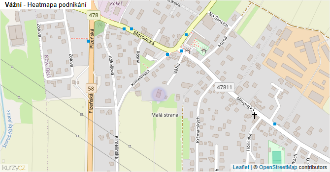 Vážní - mapa podnikání