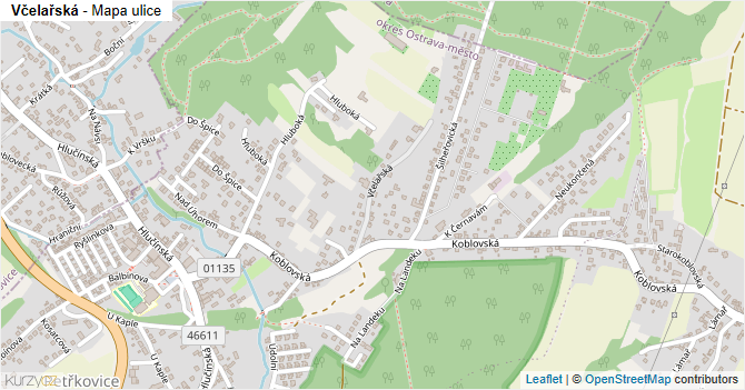 Včelařská - mapa ulice