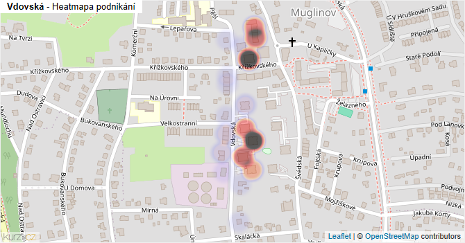 Vdovská - mapa podnikání