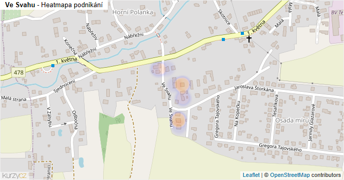 Ve Svahu - mapa podnikání