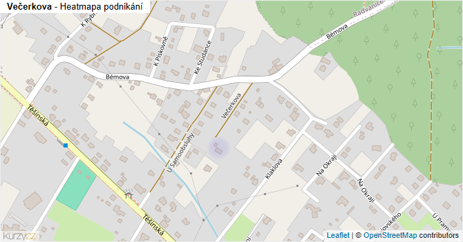 Večerkova - mapa podnikání