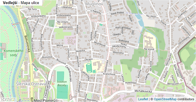 Vedlejší - mapa ulice
