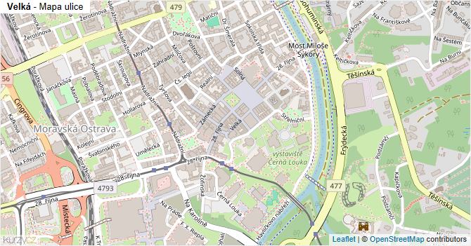 Velká - mapa ulice