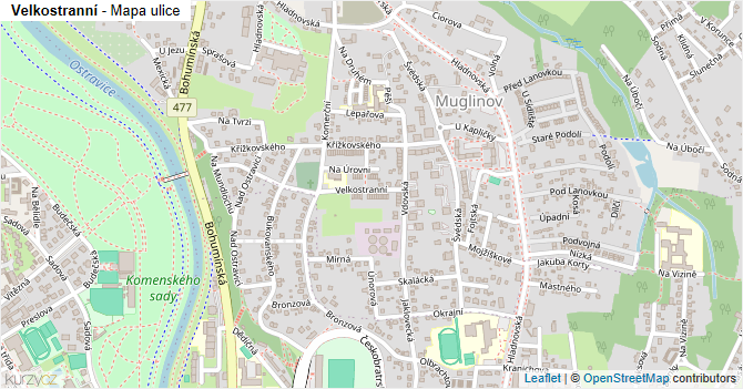 Velkostranní - mapa ulice