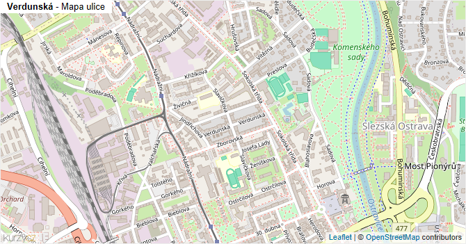 Verdunská - mapa ulice