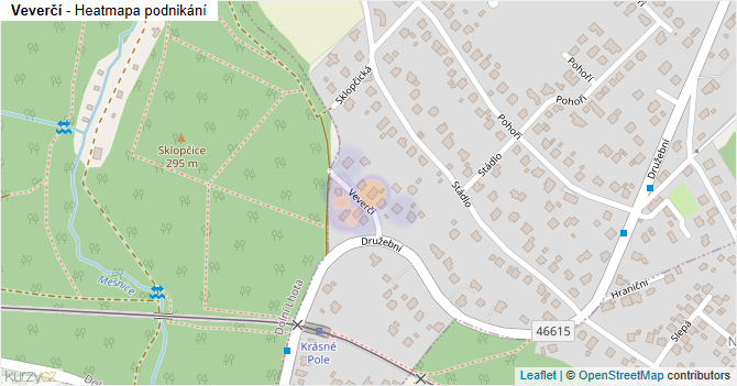 Veverčí - mapa podnikání