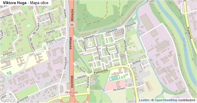 Viktora Huga - mapa ulice