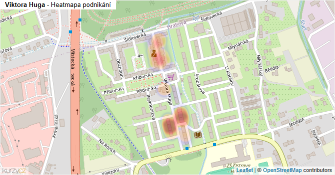 Viktora Huga - mapa podnikání