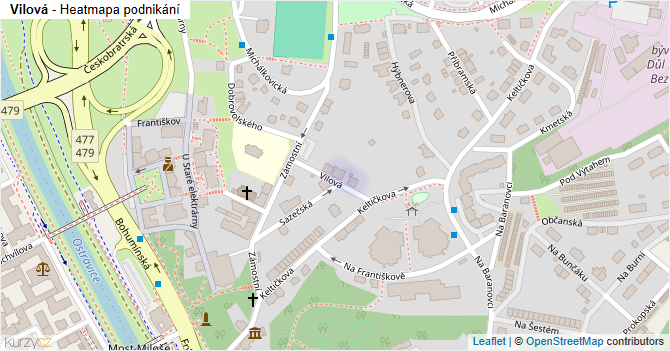 Vilová - mapa podnikání