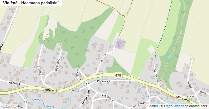 Viničná - mapa podnikání