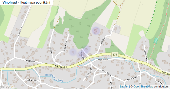 Vinohrad - mapa podnikání