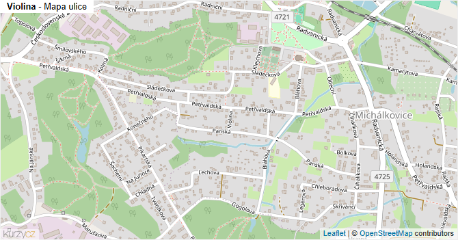 Violina - mapa ulice