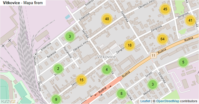 Vítkovice - mapa firem