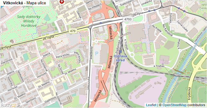 Vítkovická - mapa ulice