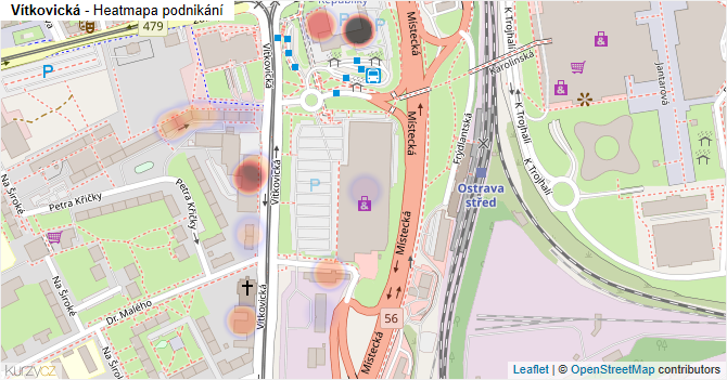 Vítkovická - mapa podnikání