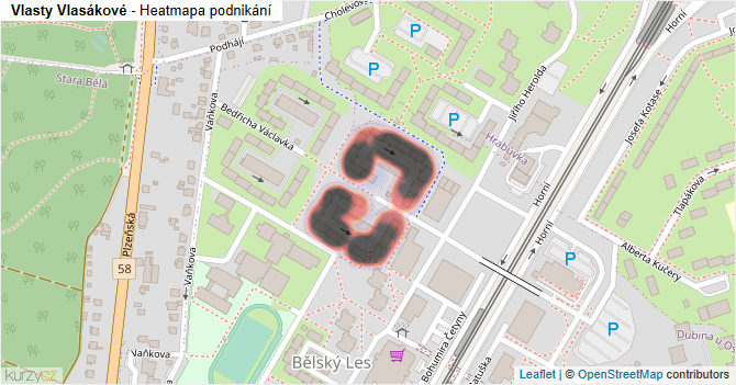 Vlasty Vlasákové - mapa podnikání