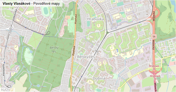 Vlasty Vlasákové - záplavové mapy stoleté vody