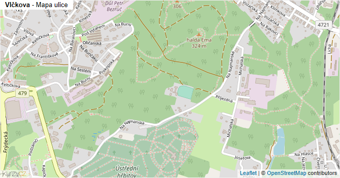 Vlčkova - mapa ulice
