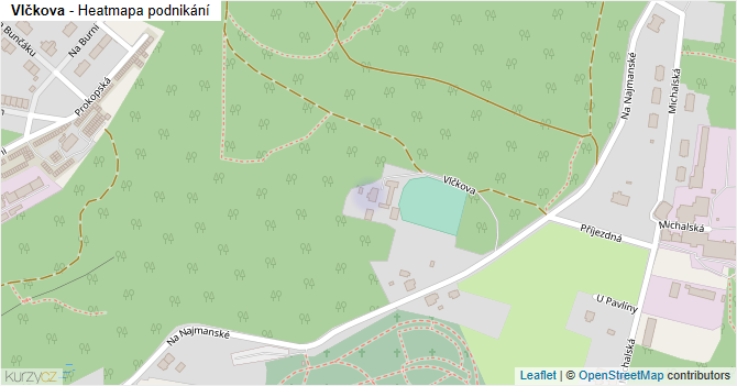 Vlčkova - mapa podnikání