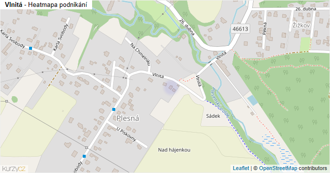 Vlnitá - mapa podnikání