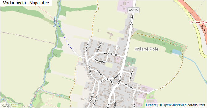 Vodárenská - mapa ulice