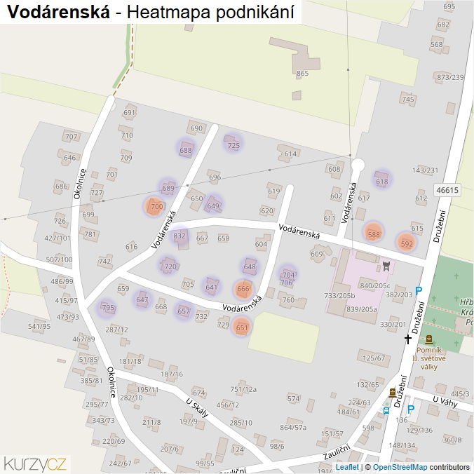 Mapa Vodárenská - Firmy v ulici.