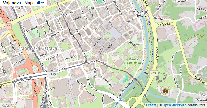 Vojanova - mapa ulice