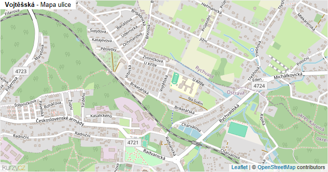 Vojtěšská - mapa ulice