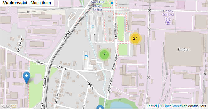 Vratimovská - mapa firem