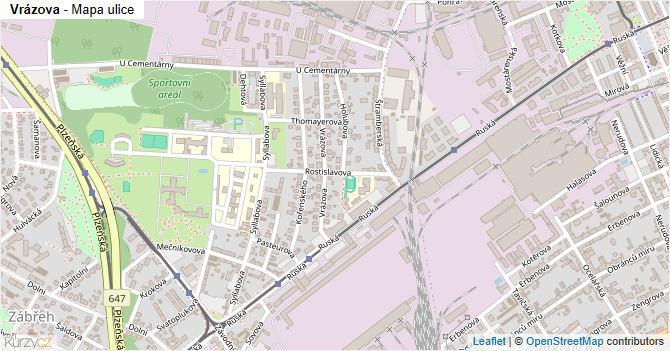 Vrázova - mapa ulice